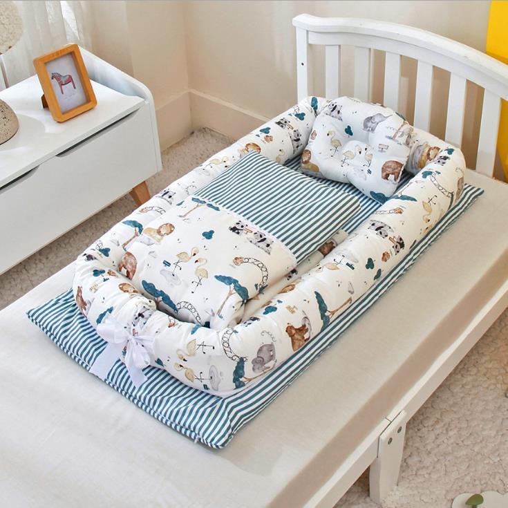 Crib Anti-pressure Newborn Foldable Portable Crib Middle Bed Baby Infant Mattress Bionic Travel Bed - QuickTrendz
