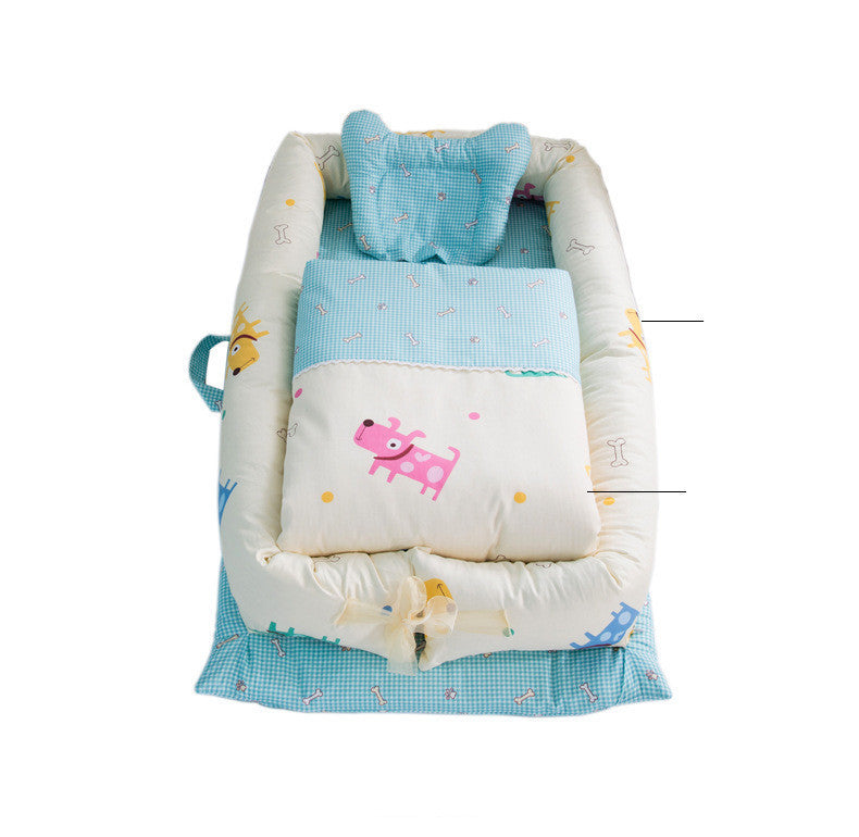 Crib Anti-pressure Newborn Foldable Portable Crib Middle Bed Baby Infant Mattress Bionic Travel Bed - QuickTrendz