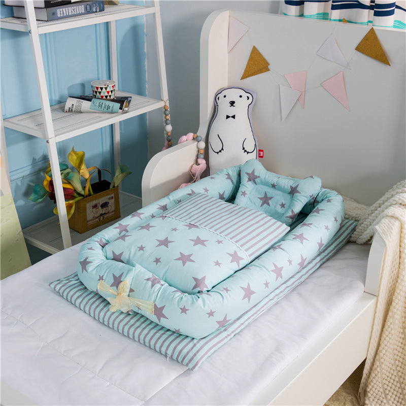 Crib Anti-pressure Newborn Foldable Portable Crib Middle Bed Baby Infant Mattress Bionic Travel Bed - QuickTrendz