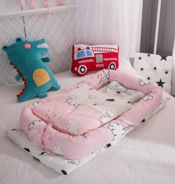 Crib Anti-pressure Newborn Foldable Portable Crib Middle Bed Baby Infant Mattress Bionic Travel Bed - QuickTrendz