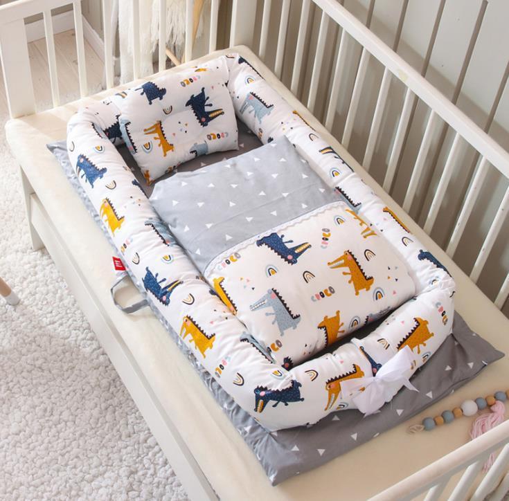 Crib Anti-pressure Newborn Foldable Portable Crib Middle Bed Baby Infant Mattress Bionic Travel Bed - QuickTrendz