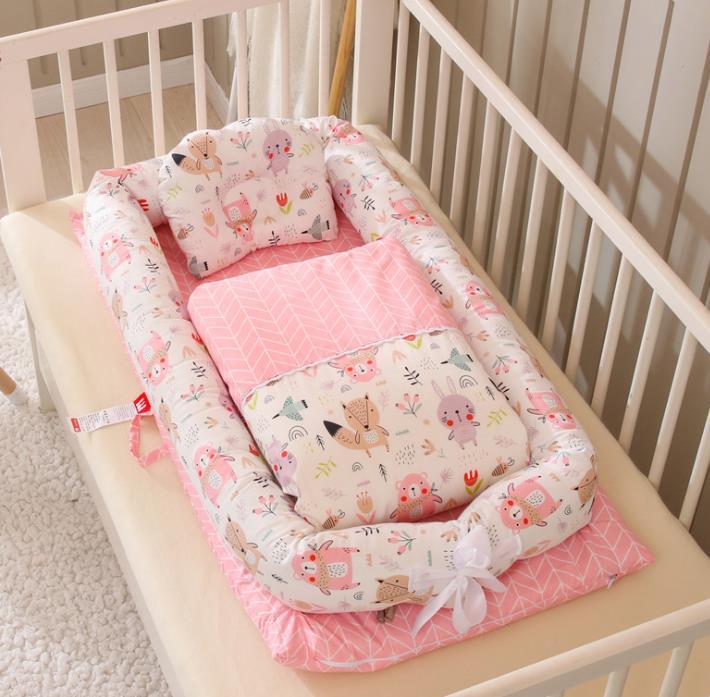 Crib Anti-pressure Newborn Foldable Portable Crib Middle Bed Baby Infant Mattress Bionic Travel Bed - QuickTrendz