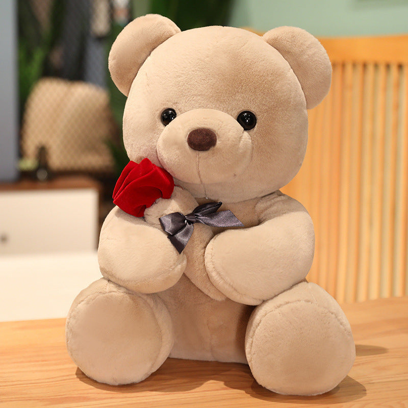 23-45cm New Lovely Hug Roses Teddy Bear Plush Pillow Stuffed Soft Animal Dolls Nice Birthday Gift Girlfriend Valentine's Day - QuickTrendz