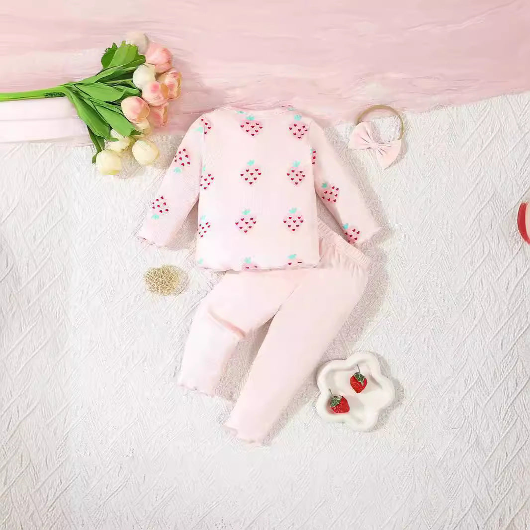 Infant Printing 3-piece Set Suit - QuickTrendz