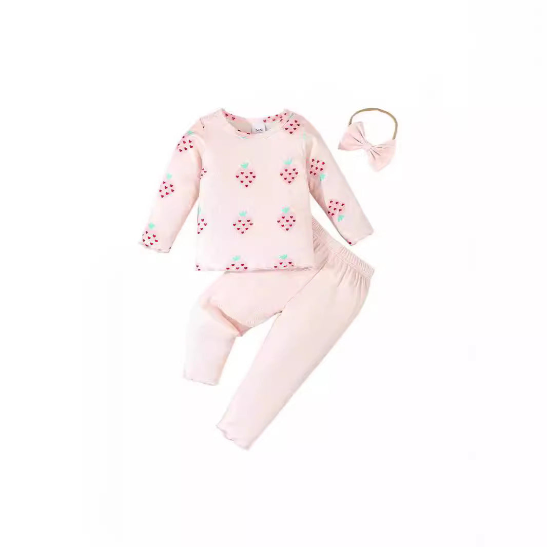 Infant Printing 3-piece Set Suit - QuickTrendz