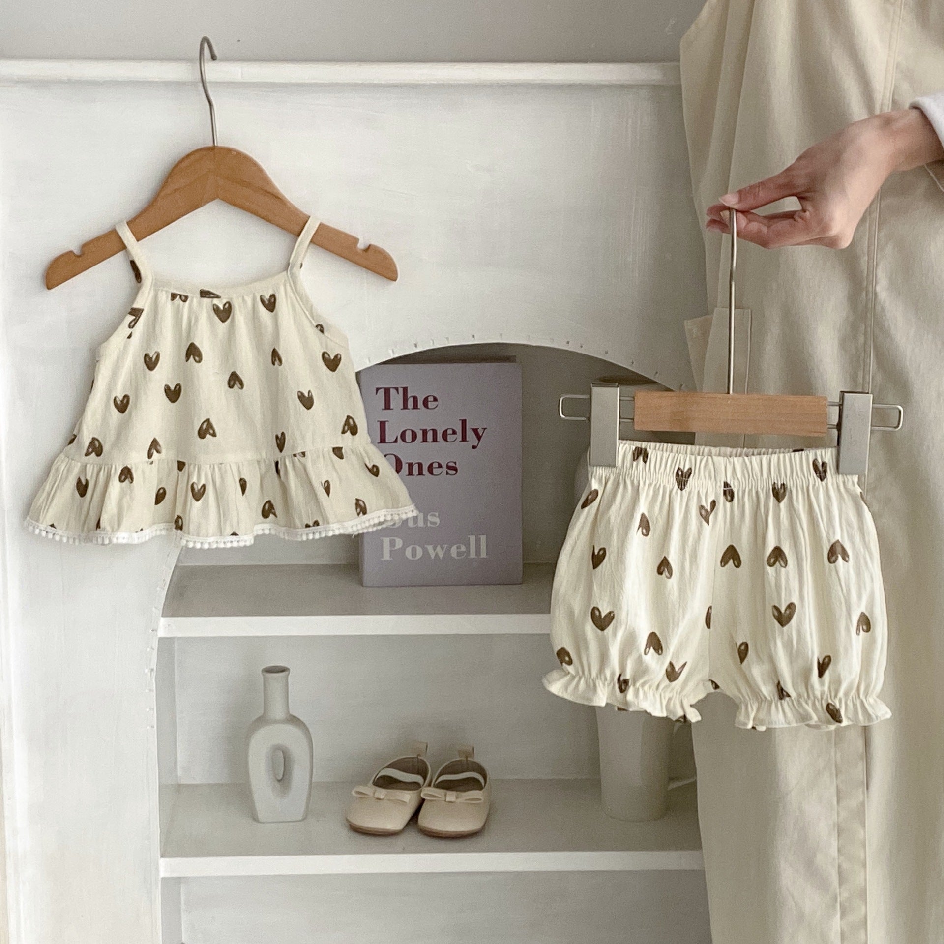 Summer New Baby Cute Heart Shape Sling Top Bulky Underpants 2 Pieces Suit - QuickTrendz