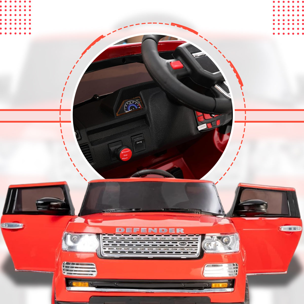 quicktrendz kids car Defender - Red