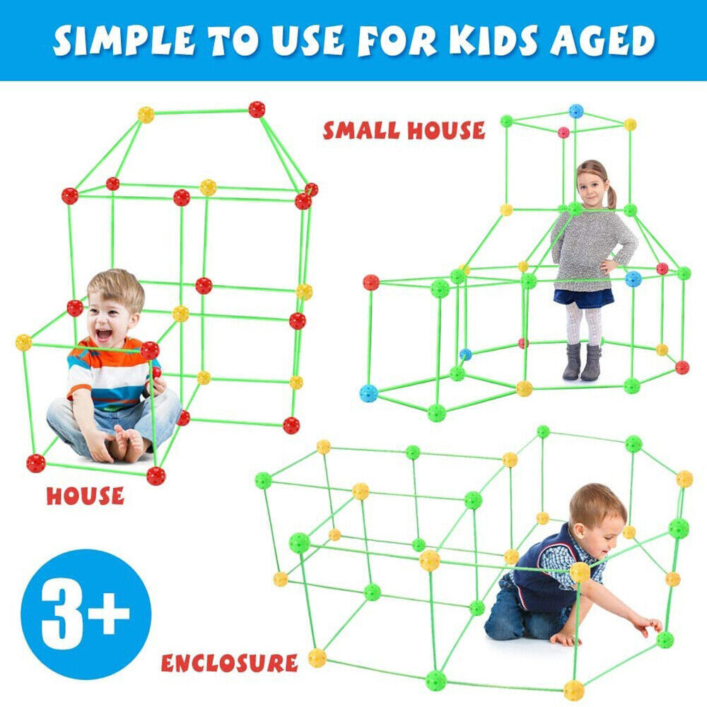 265Pcs DIY Build Your Own Den Set Children Present Tent Kids Funny Boy Girl Toys