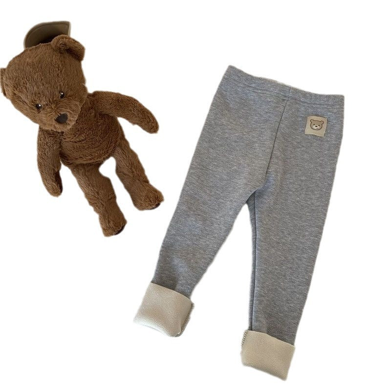 Girls' Single-layer Fleece-lined Fashionable All-matching Leggings - QuickTrendz