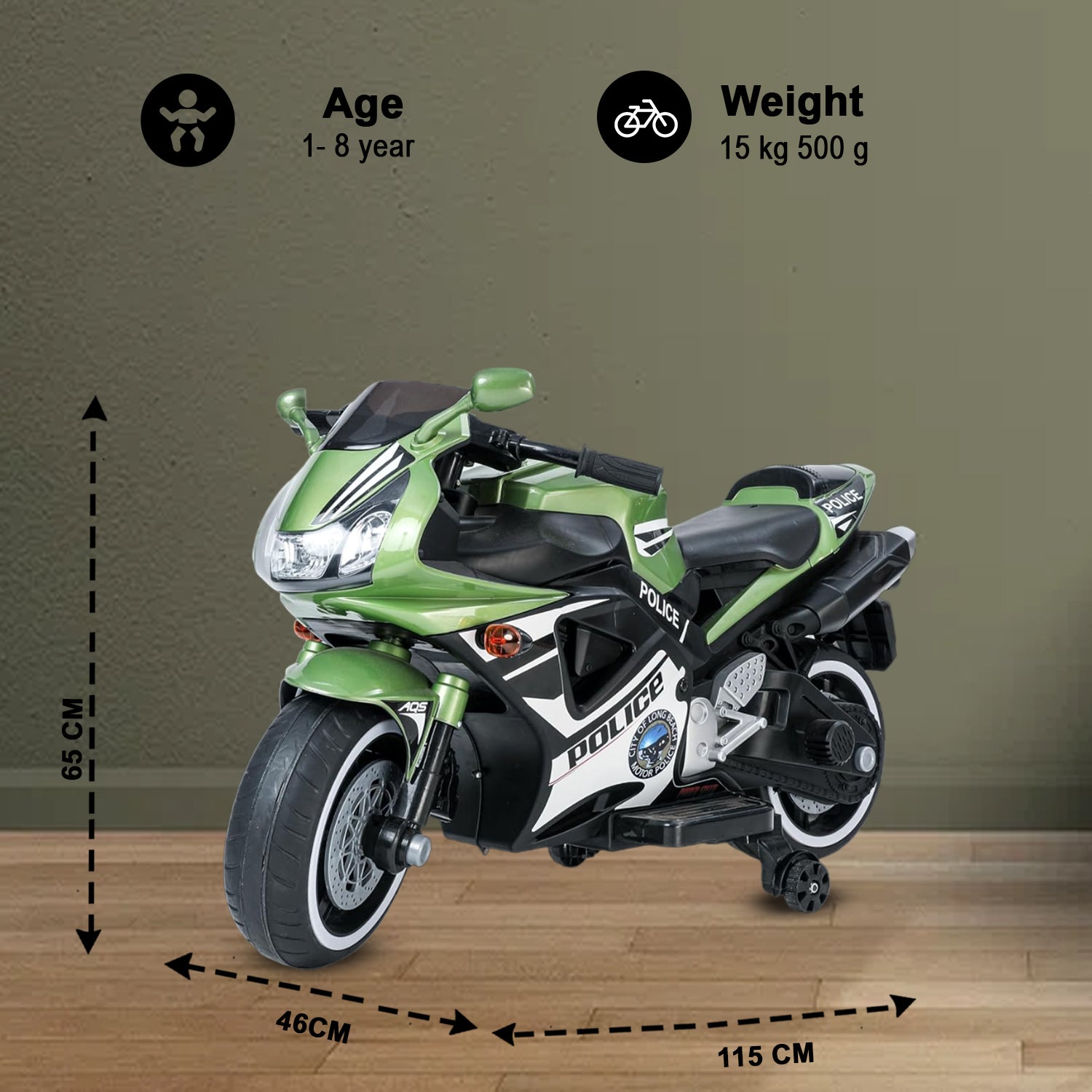 quicktrendz kids bike -Green Metallic