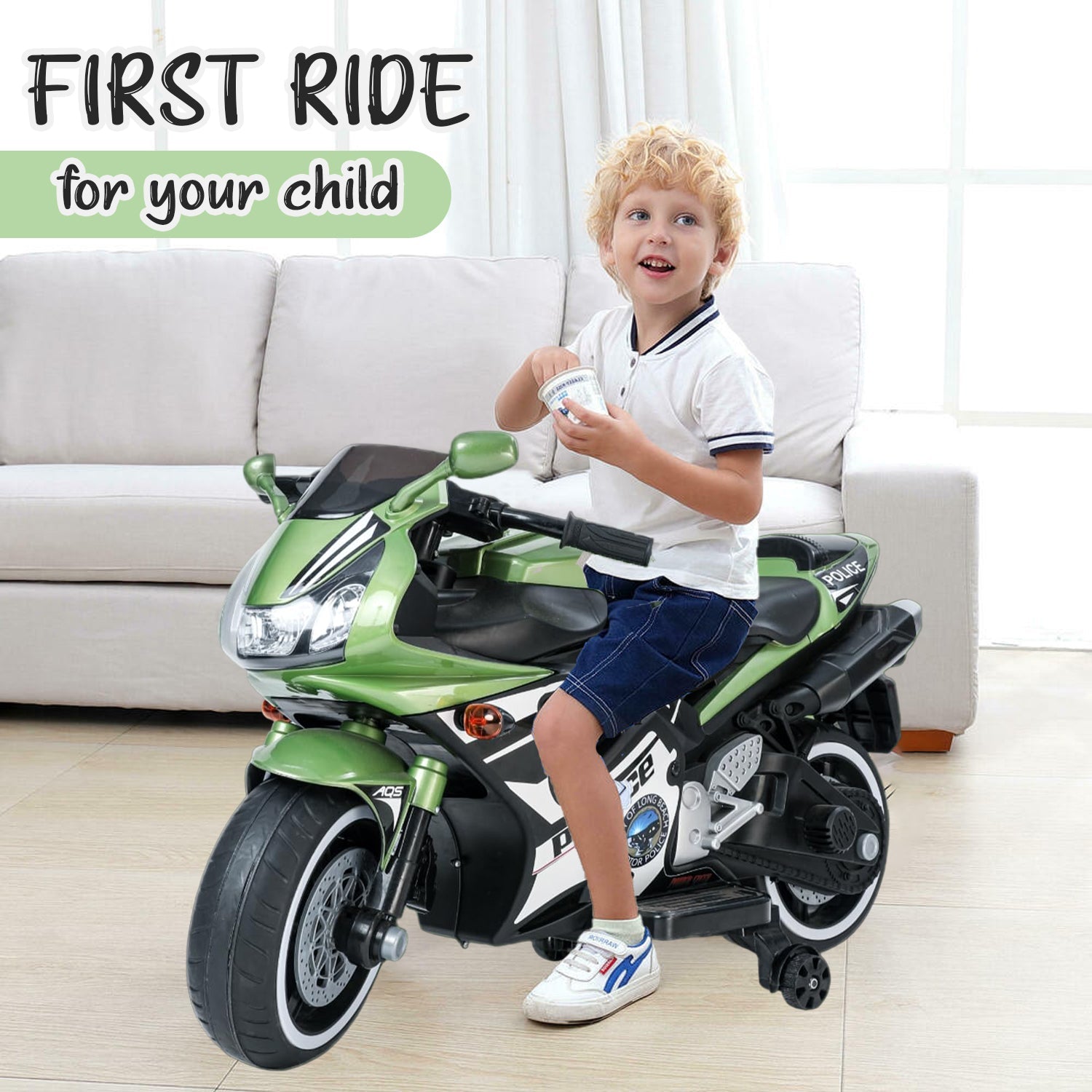 quicktrendz kids bike -Green Metallic