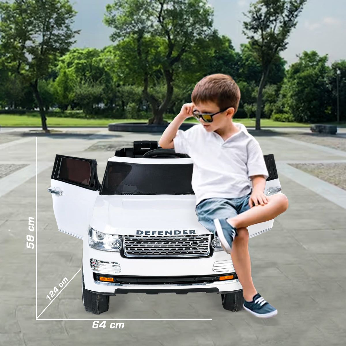 quicktrendz kids car  Defender - White