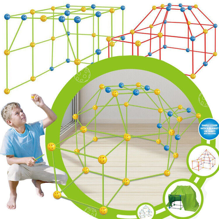 265Pcs DIY Build Your Own Den Set Children Present Tent Kids Funny Boy Girl Toys