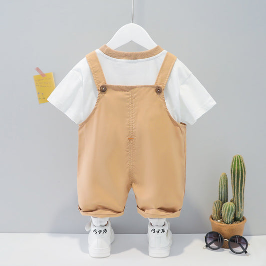 Children's Clothing Men And Women Baby Summer Cartoon Short-sleeved Overalls - QuickTrendz